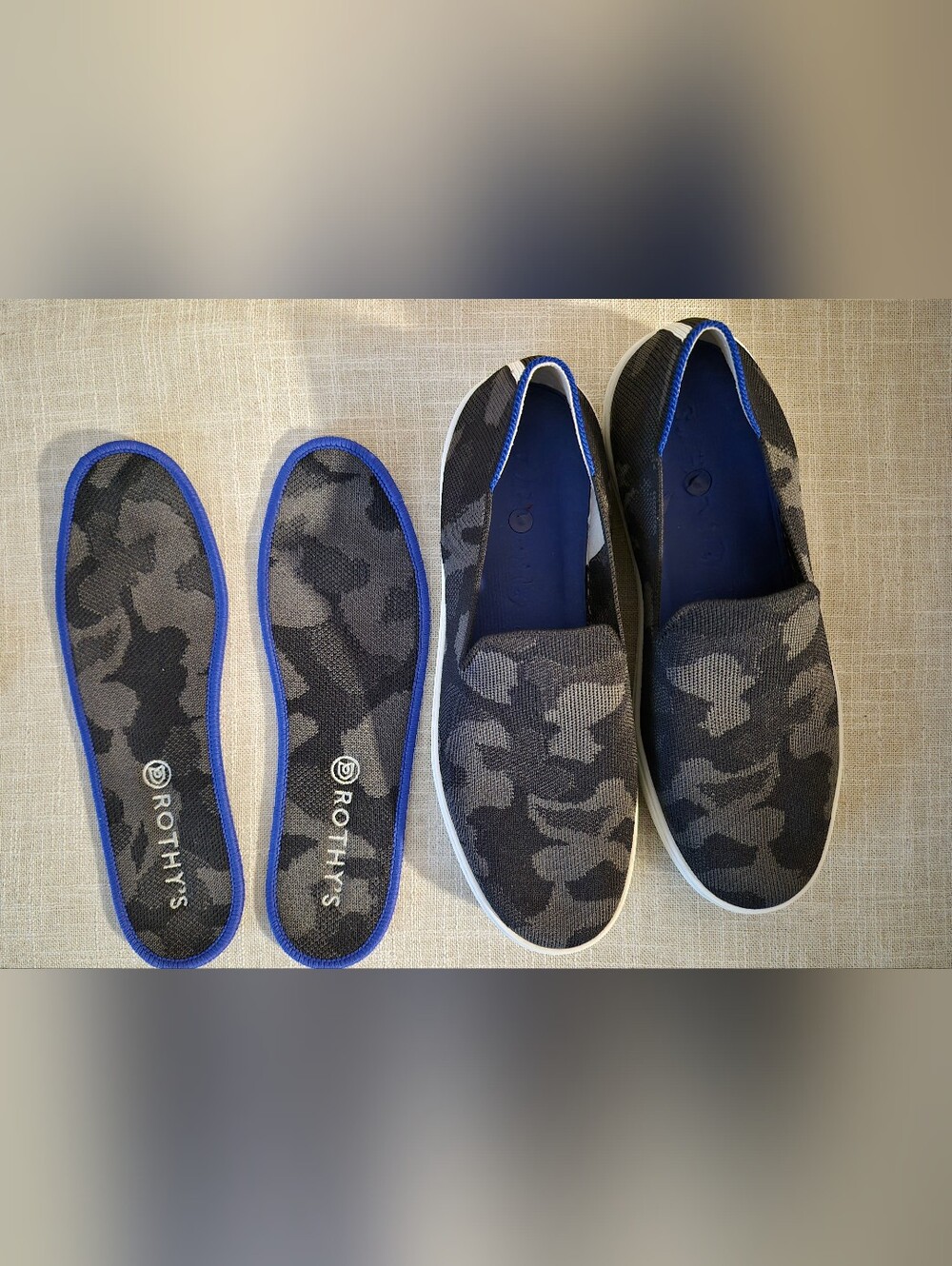 Rothy's The Original Slip On Sneaker Gray Camo Women Size 9.5 - Picture 6 of 10